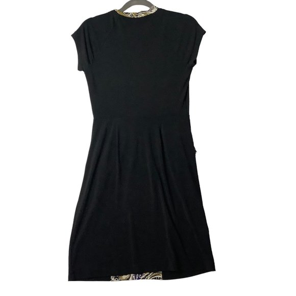 BCBGMAXAZRIA Dress Women Small Celestial Paisley Deep V-Neck Pockets NO BELT - Picture 5 of 10